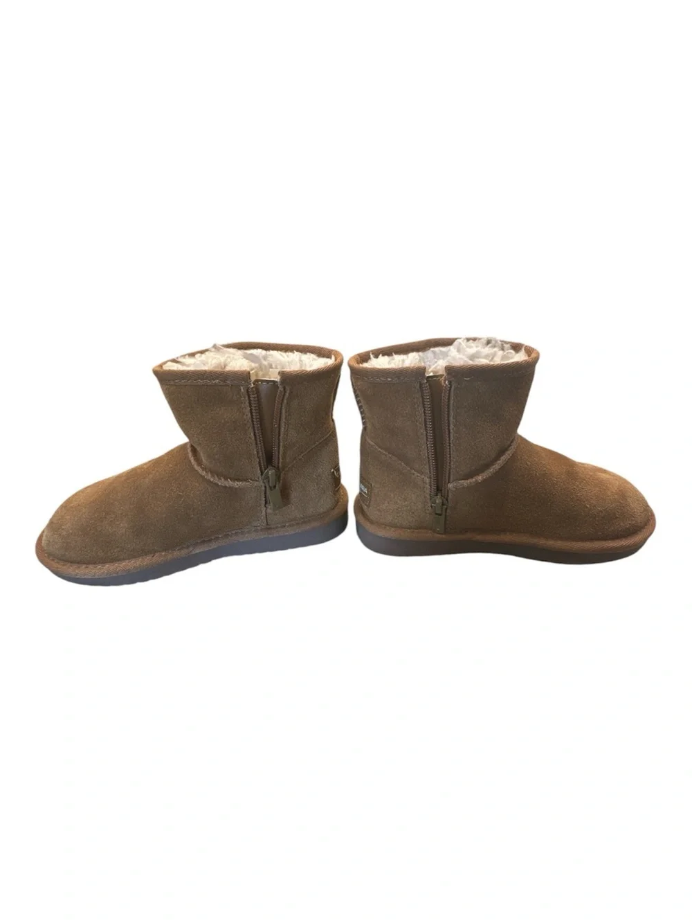 Koolaburra by UGG Kids Koola Short Zip Suede Boots Chestnut Size 11T